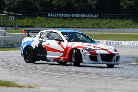 Mazda RX-8 (SE3P) weiß im Rising-Sun-Design